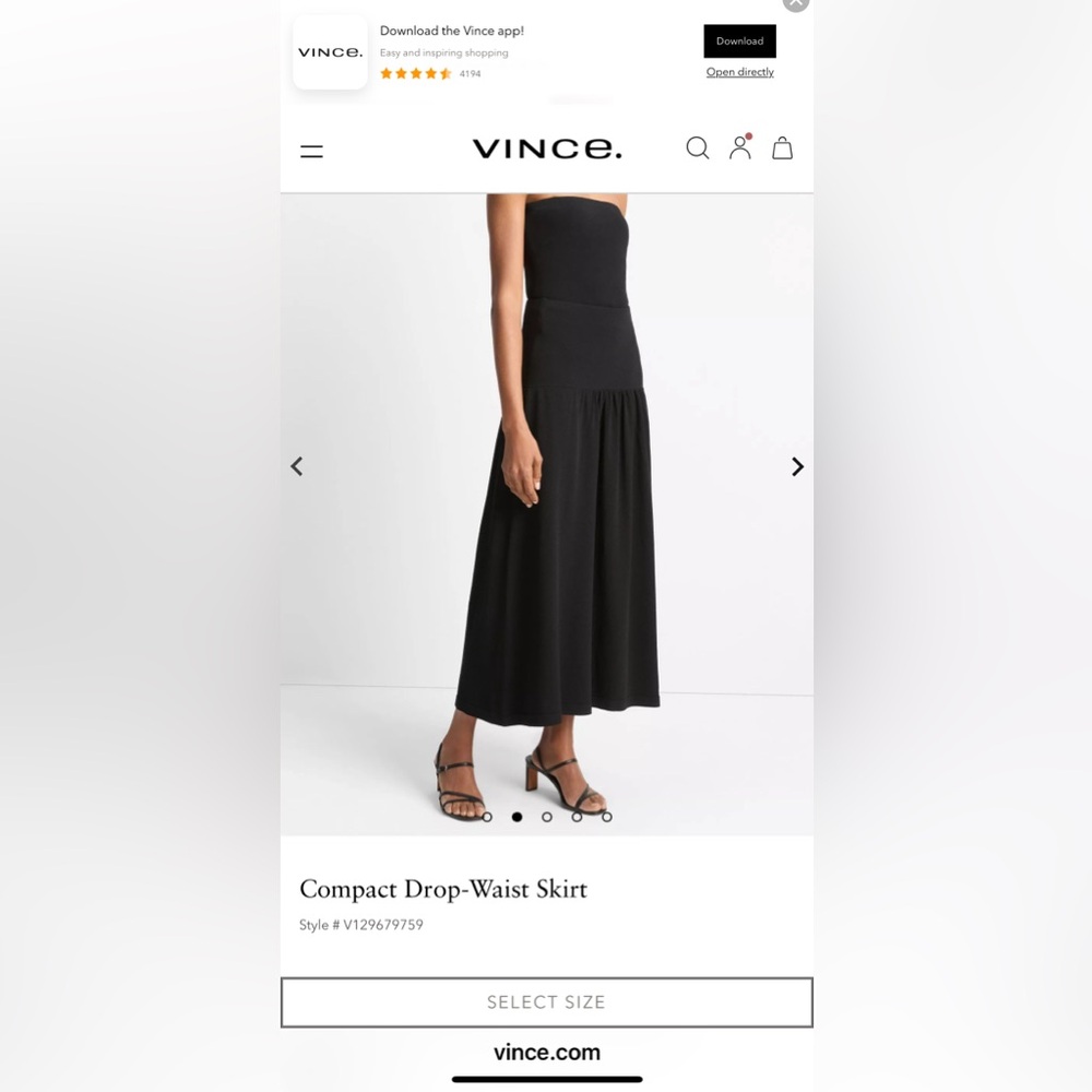 Vince Elegant Black Knit Skirt